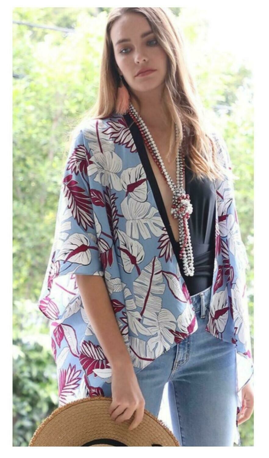 Tropical Leaf Kimono