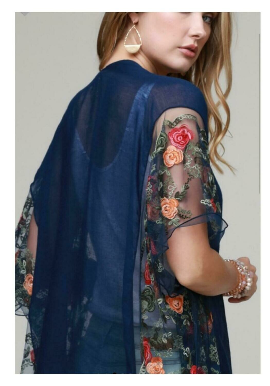 Embroidery Kimono Blue