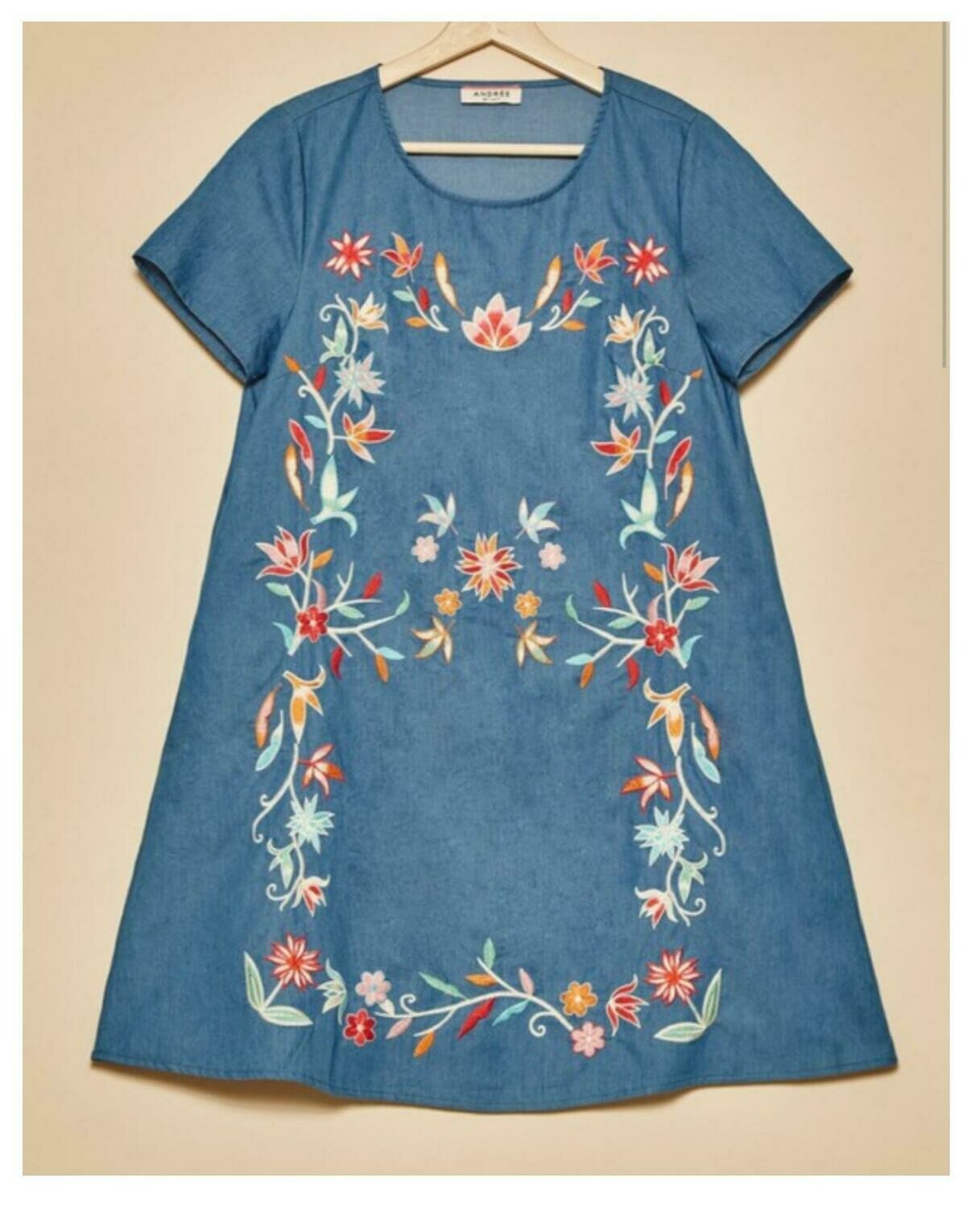 Savana Embroidery Denim Dress