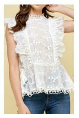 Embroidery Organza Top