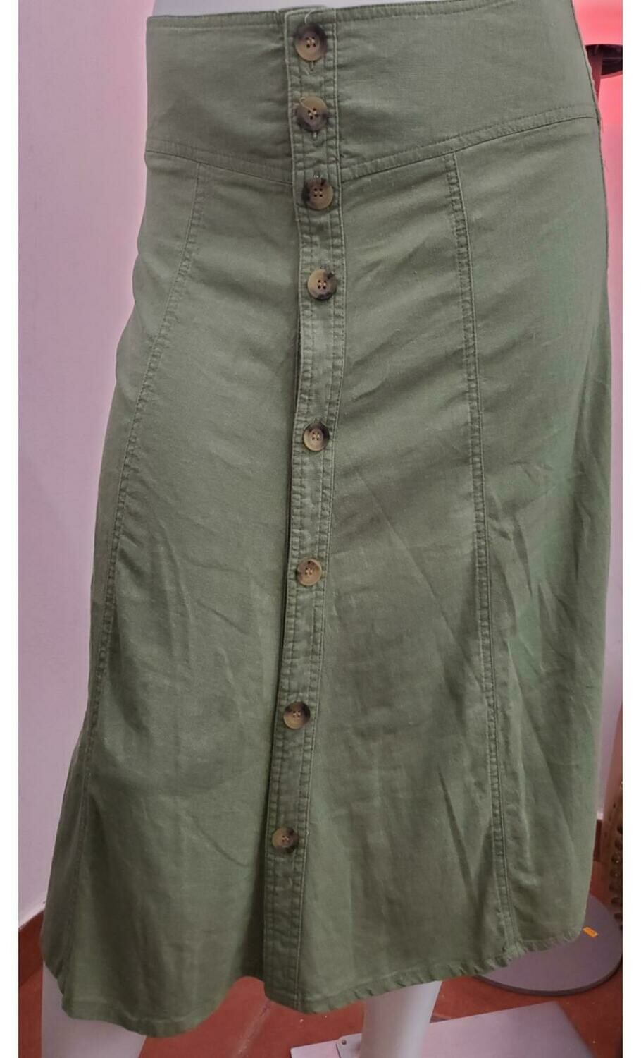 Botton Front Midi Skirt