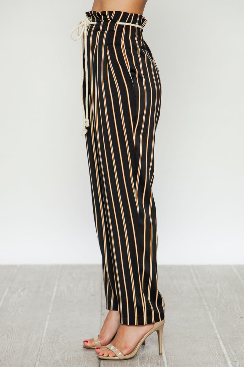 Beautiful Pleatting and Striped Print Pants