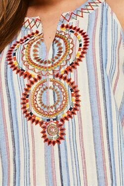 Halter Neck Embroidered Top Taupe