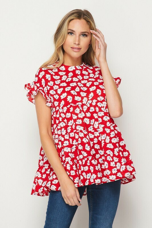 Floral Relaxed Baby Doll Top