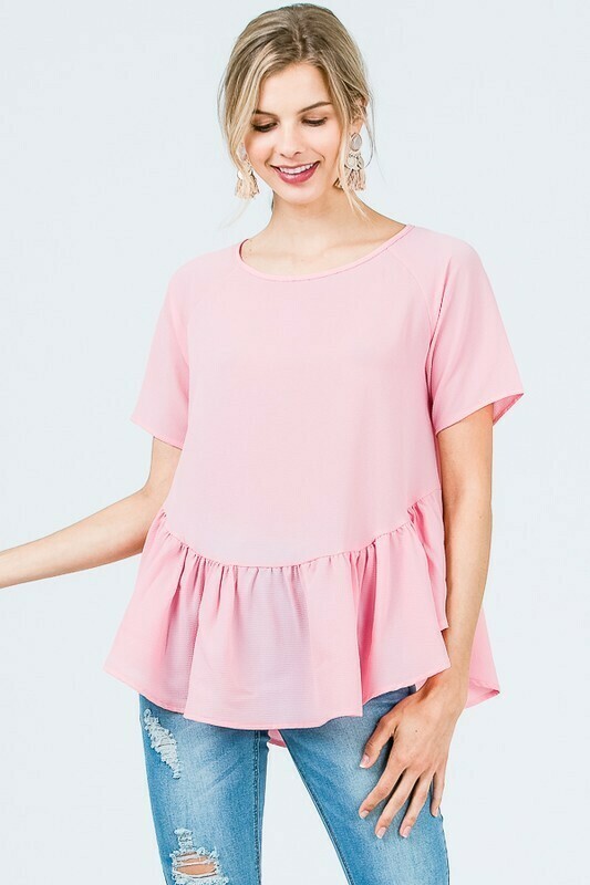 Ruffle Pleated Woven Blouse