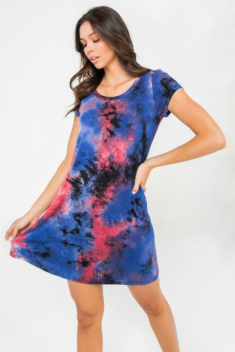 Knit Tie Dye Mini Dress