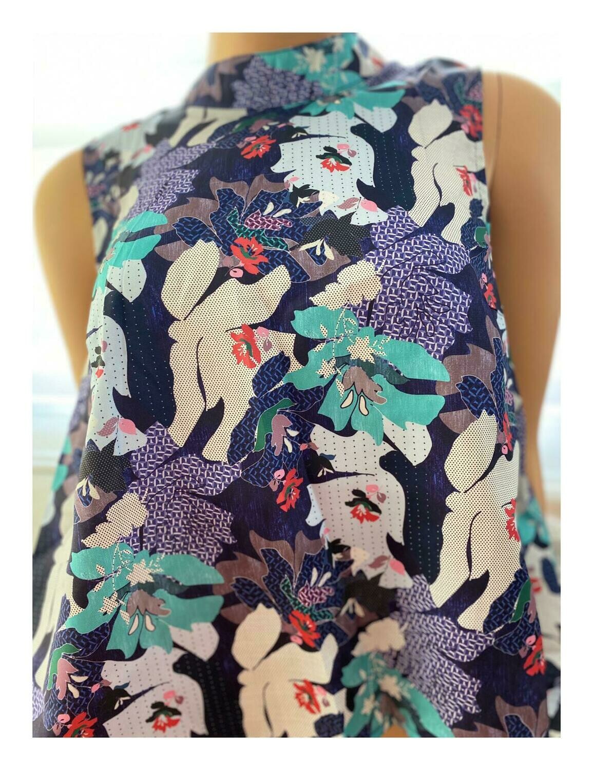 High Low Floral Print Top
