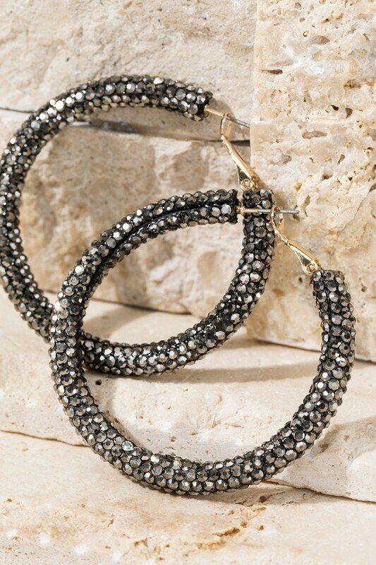 Rhinestone Hoop Earring