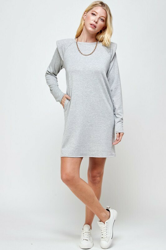 Trendy Padded Dress Long Sleeve