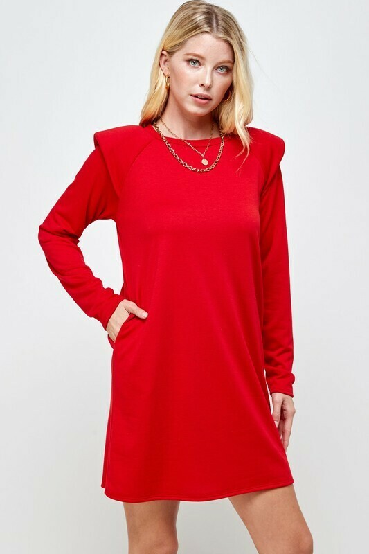 Trendy Padded Dress Long Sleeve