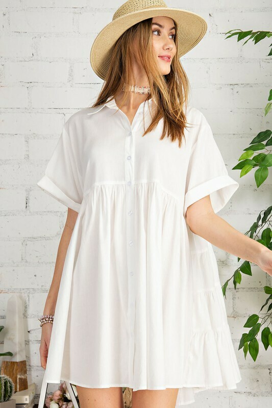 Zinnia Tunic Dress Off White 