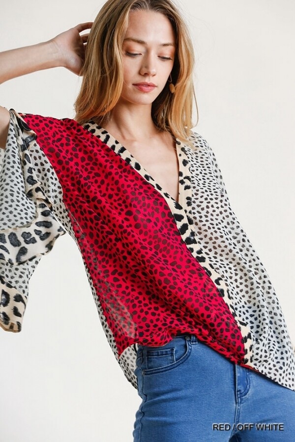 Sheer Multi Animal Print Top