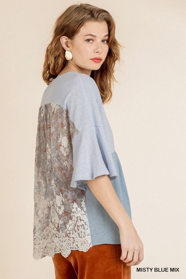 Short Sleeve Top and Embroidered Back