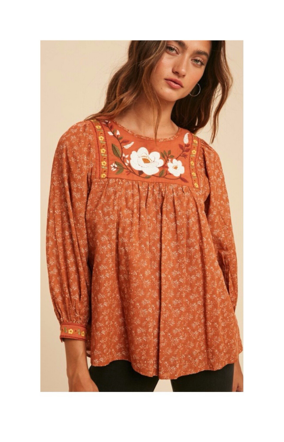 Floral Embroidery Blouse