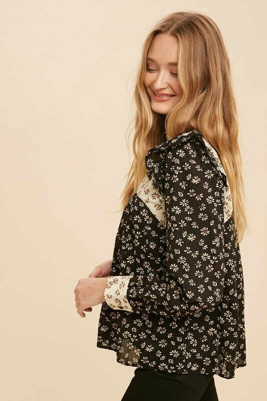 Floral Linen Blouse