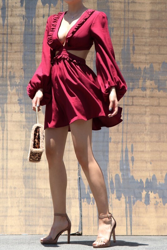 Burgundy Mini Dress