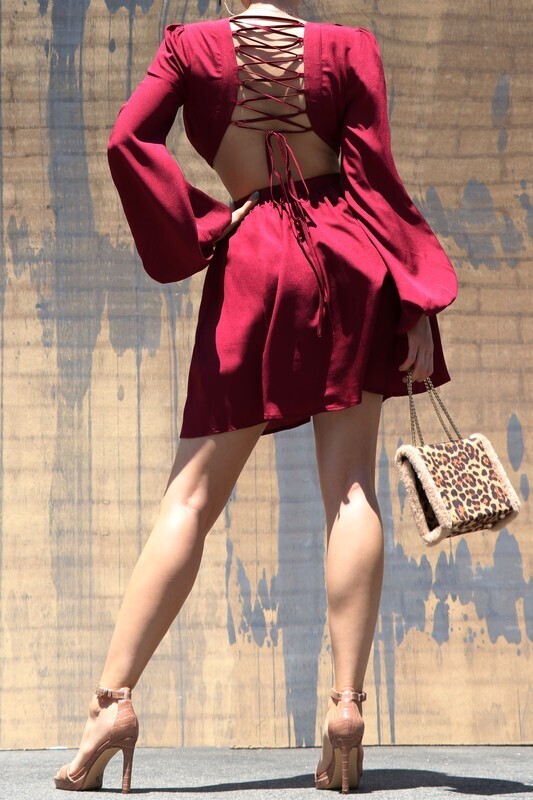 Burgundy Mini Dress