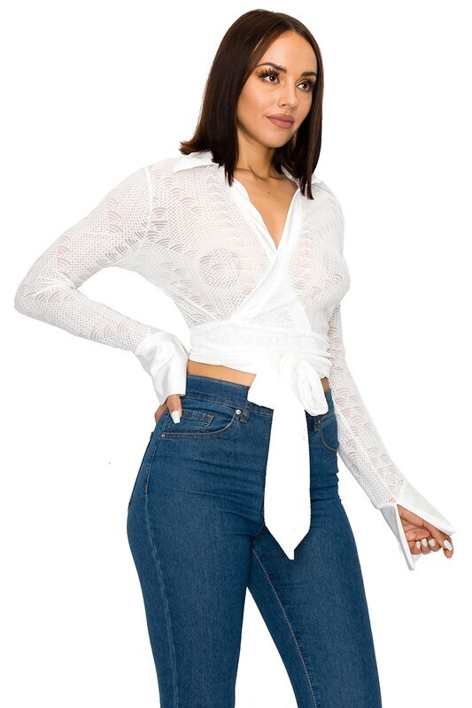 See Through Knit Fabric Top