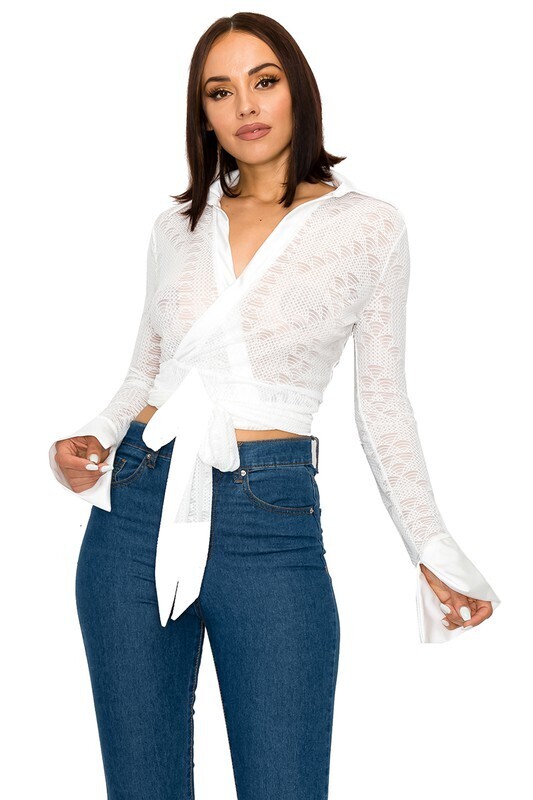 See Through Knit Fabric Top