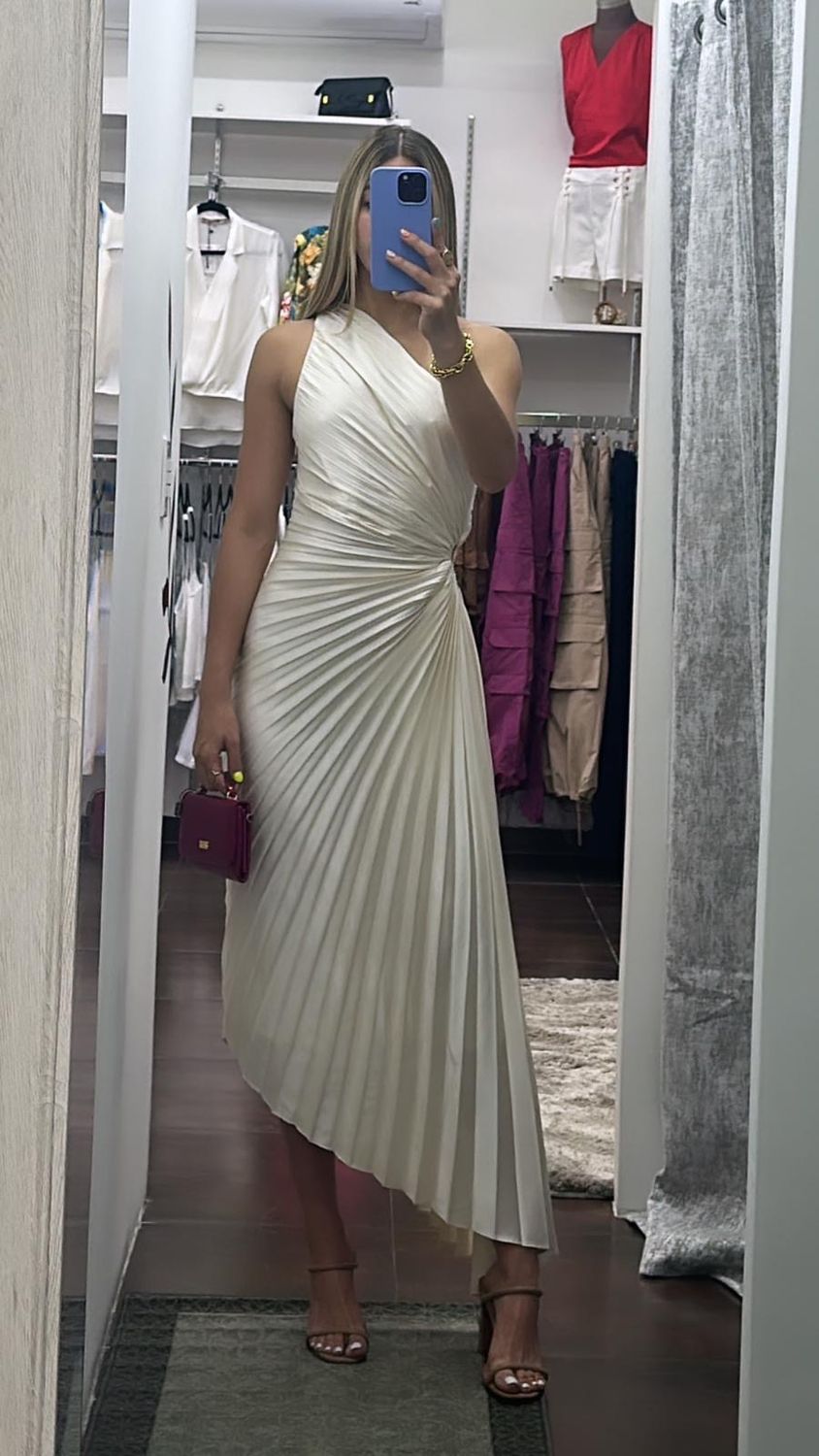Crema Satin Dress