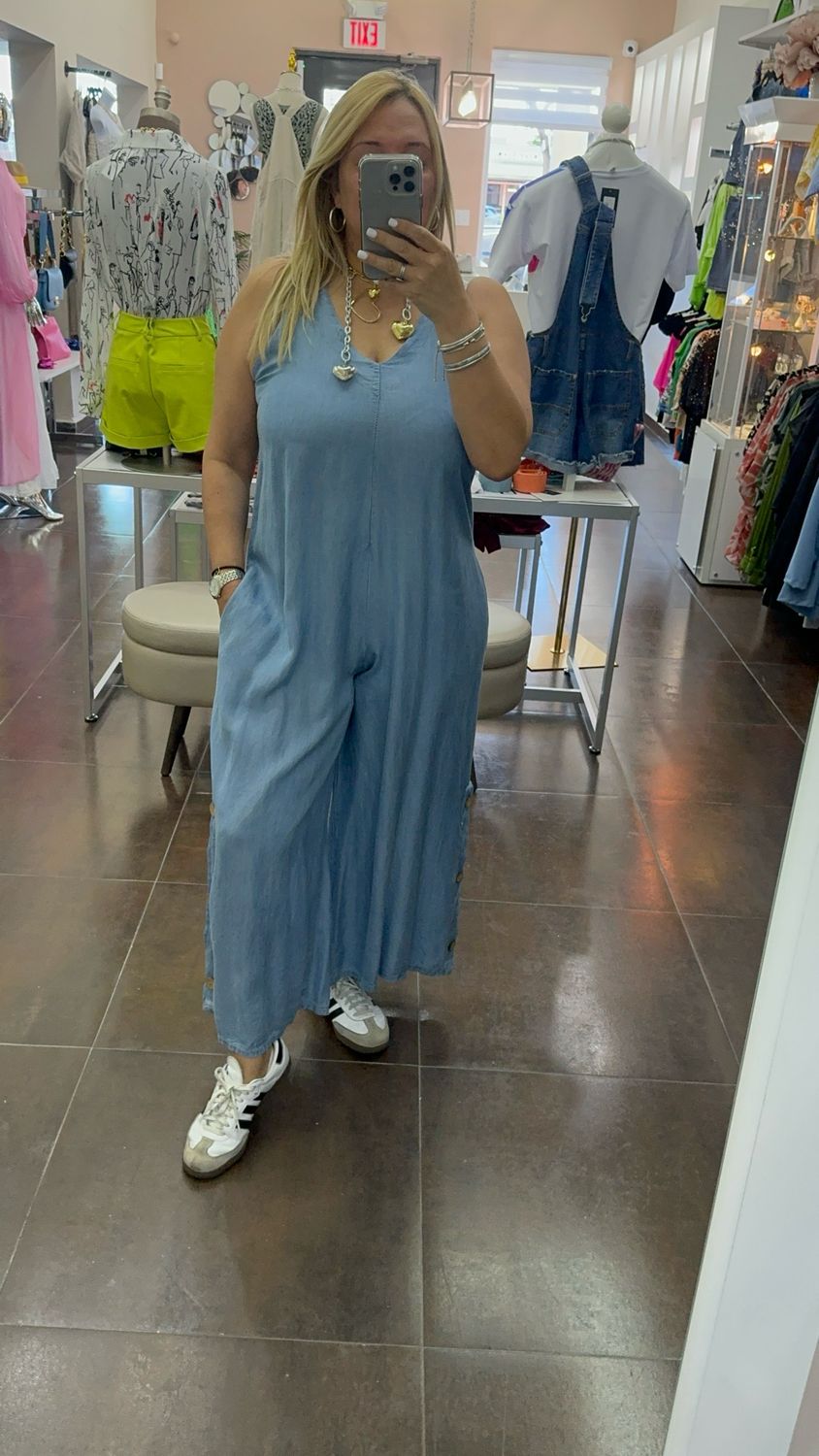 One Size Denim Jumpsuit