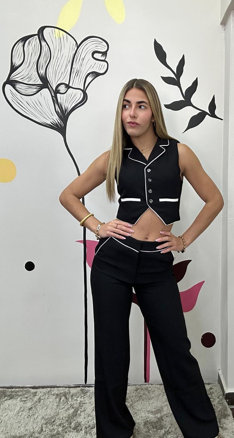 Vest and Pant Set Black