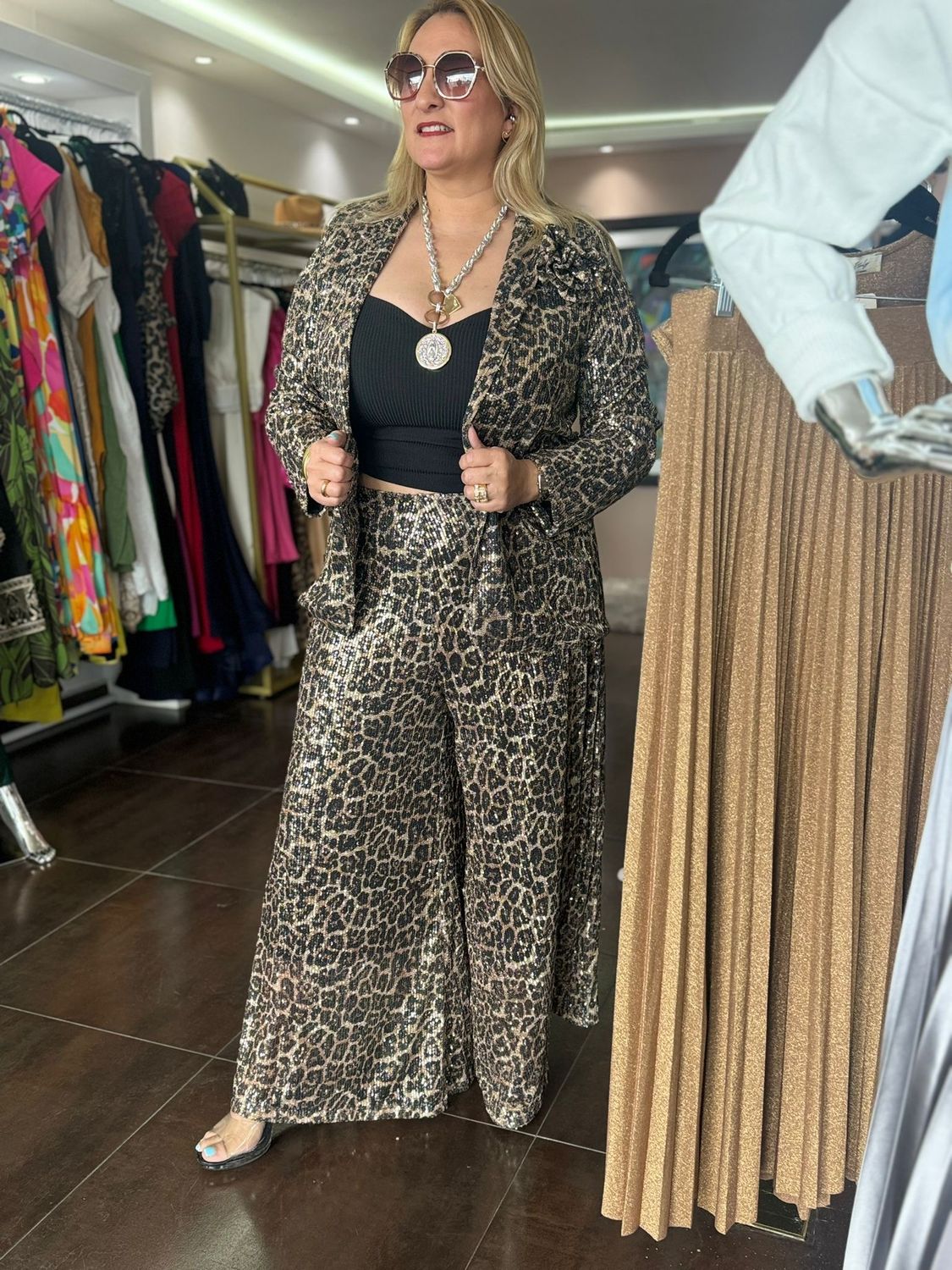 Leopard Set Sequin One Size
