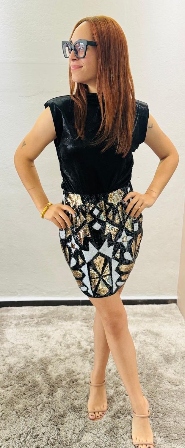 Sequin Stamp Skirt