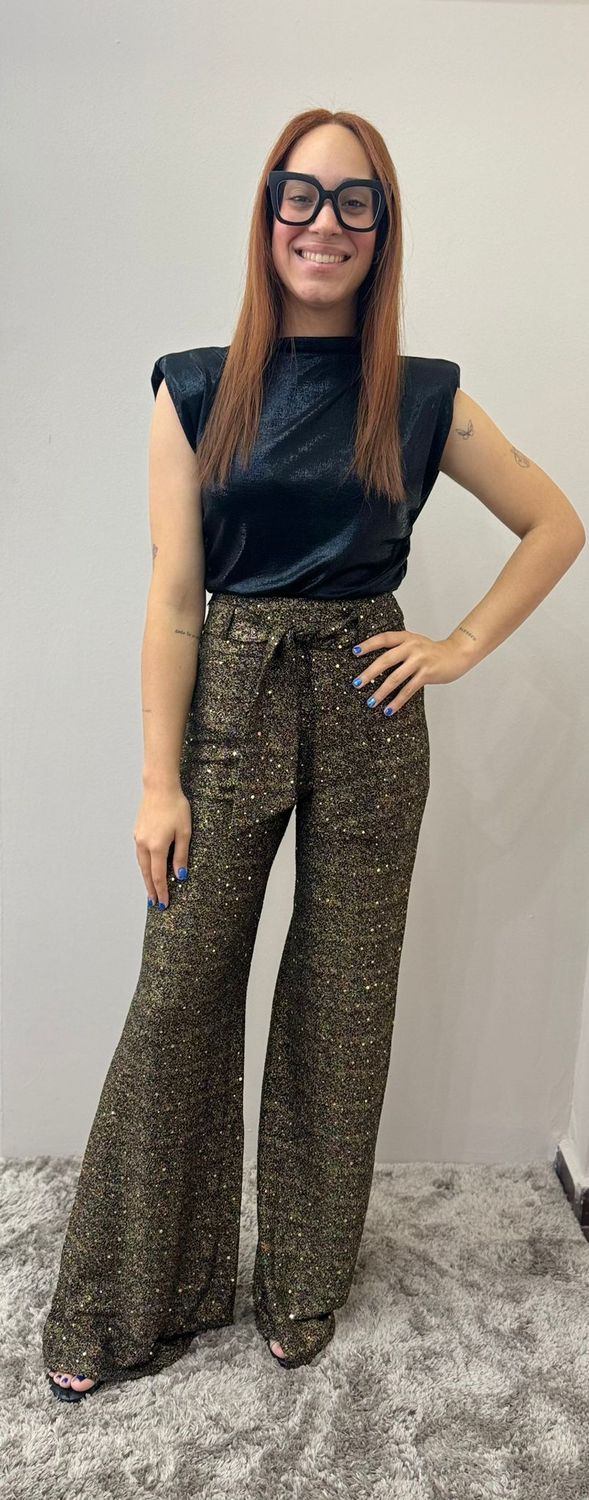 Shiny Pant Black /  Gold