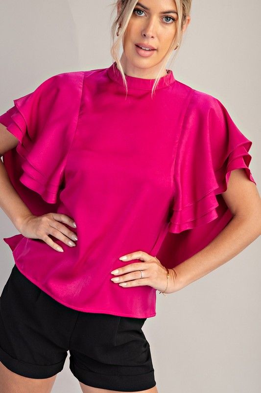 Ruffle Top Satin