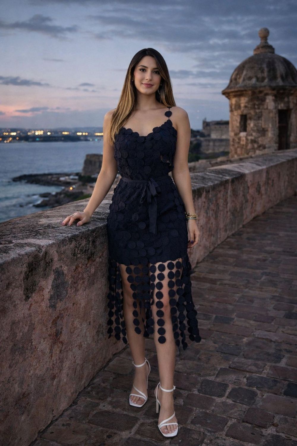 Embroidered Circle Mini Dress