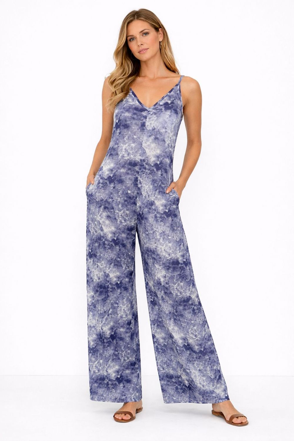 V Neck Loose Fit Spaguetti Strap