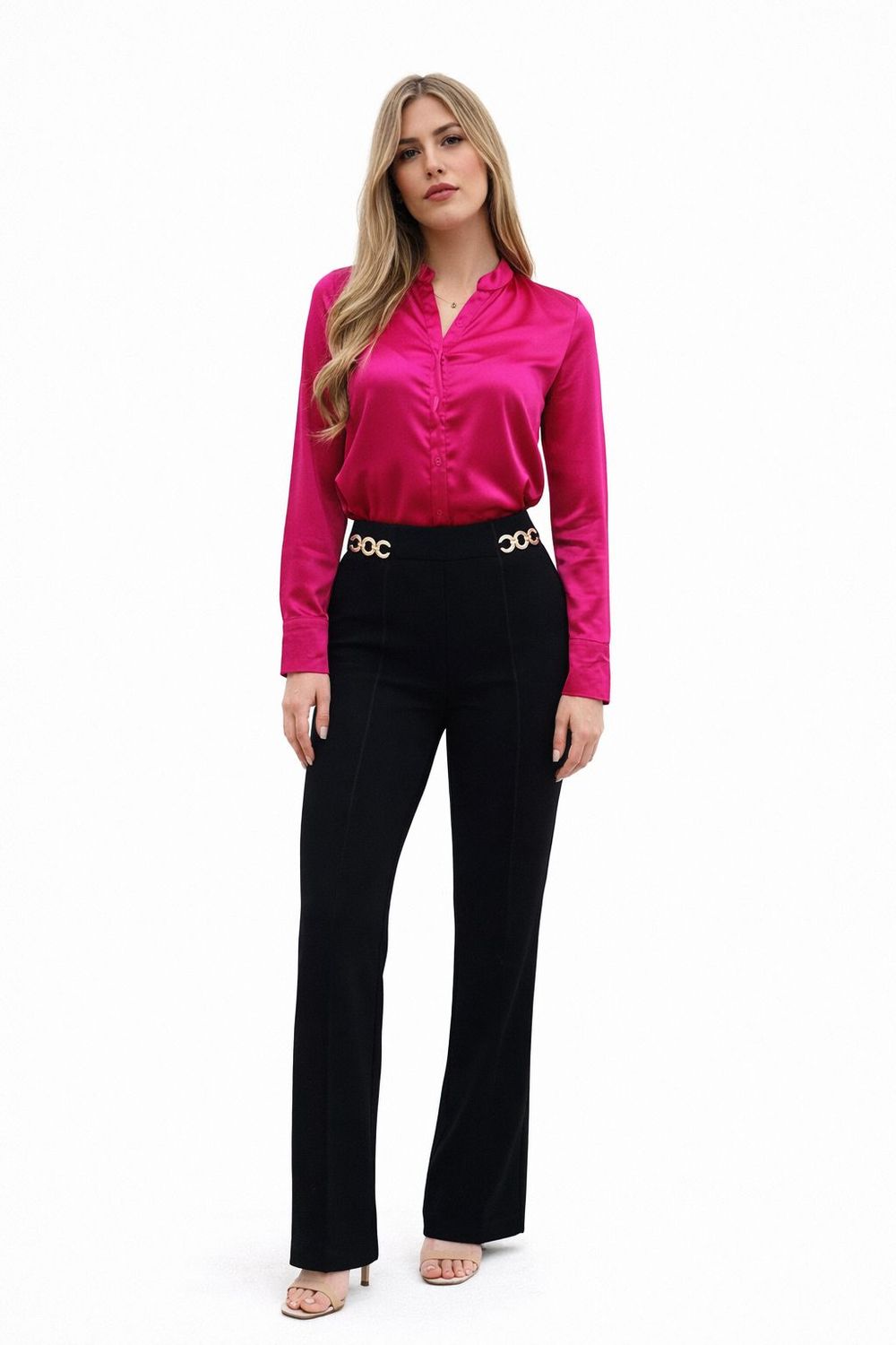 High Waist Washed Denim Pants