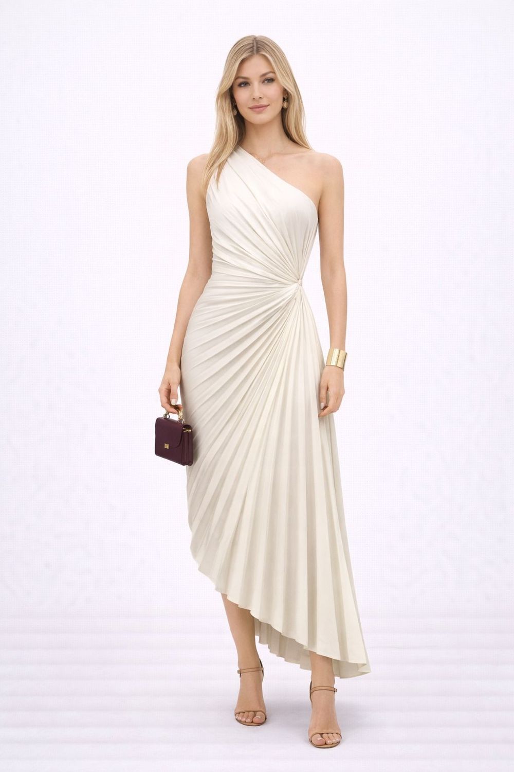 Crema Satin Dress