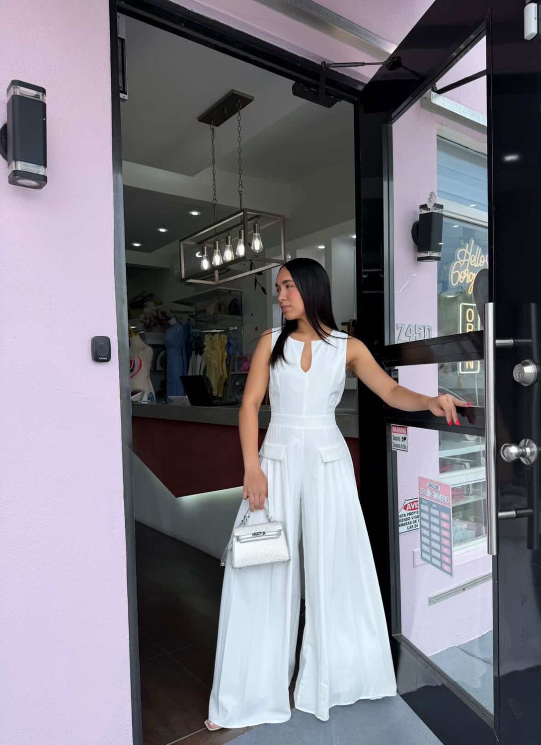 White Palazo Jumpsuit
