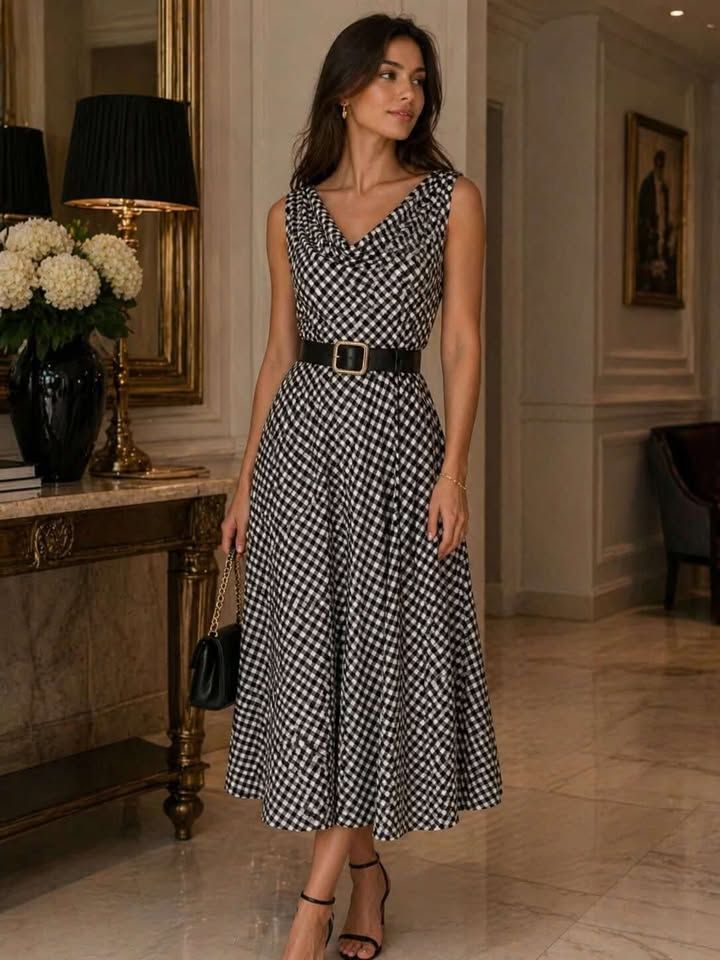 GINHAM BLACK &amp; WHITE DRESS