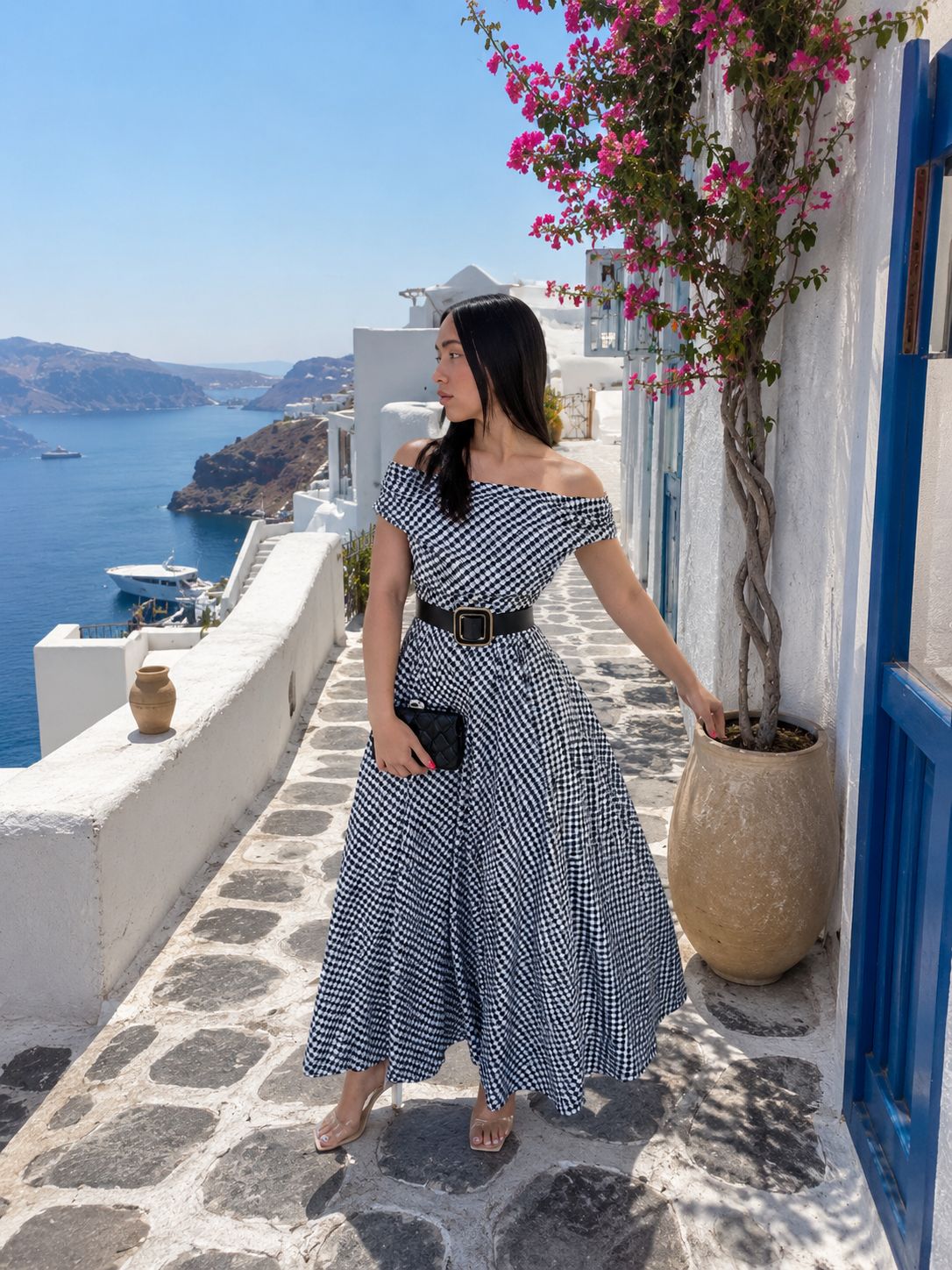 GINHAM BLACK &amp; WHITE DRESS