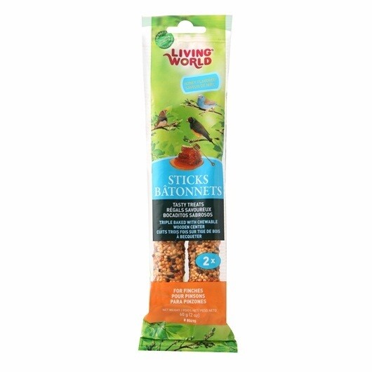 Living World Treat Sticks Finch Honey- 2 Pack