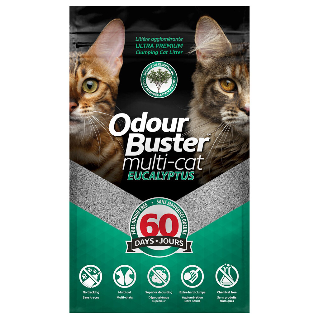 Odour Buster Multi-Cat Litter Eucalyptus - 12 kg