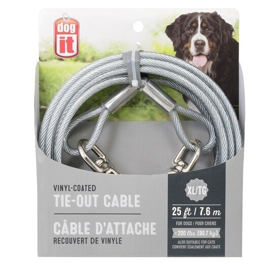Dogit Pet Tether Dog Tie-Out Cable X-Large, 7.6 M