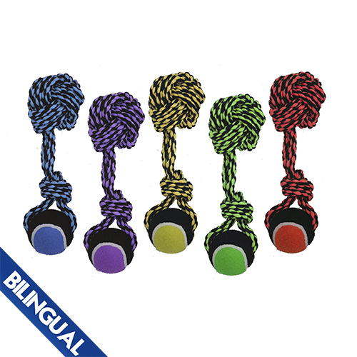 Multipet Rope-Ball W/ Knot & Ball 10"
