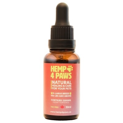Hemp 4 Paws - Hemp Oil (XL Breed) 1200 mg - 30 ml Bottle