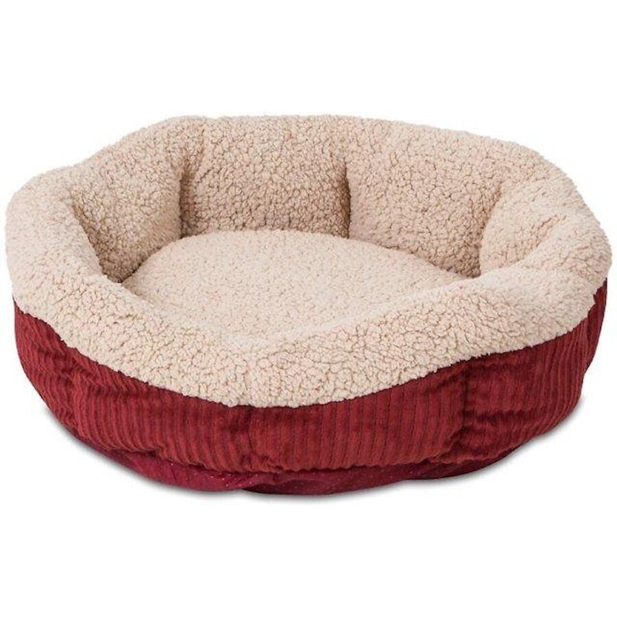 Aspen Pet Self-Warming Cat Bed Barn Red and Cream