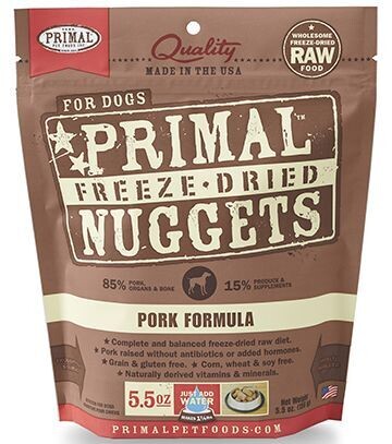 Primal Dog Freeze Dried Nuggets - Pork 5.5 oz