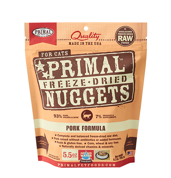 Primal Cat Freeze Dried Nuggets - Pork 5.5 oz