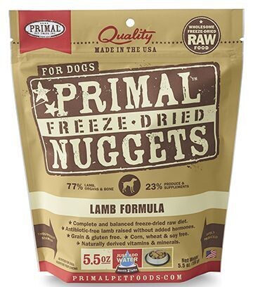 Primal Dog Freeze Dried Nuggets - Lamb 5.5 oz