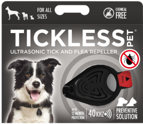 TICKLESS® Classic Pet Ultrasonic Tick and Flea Repeller Black