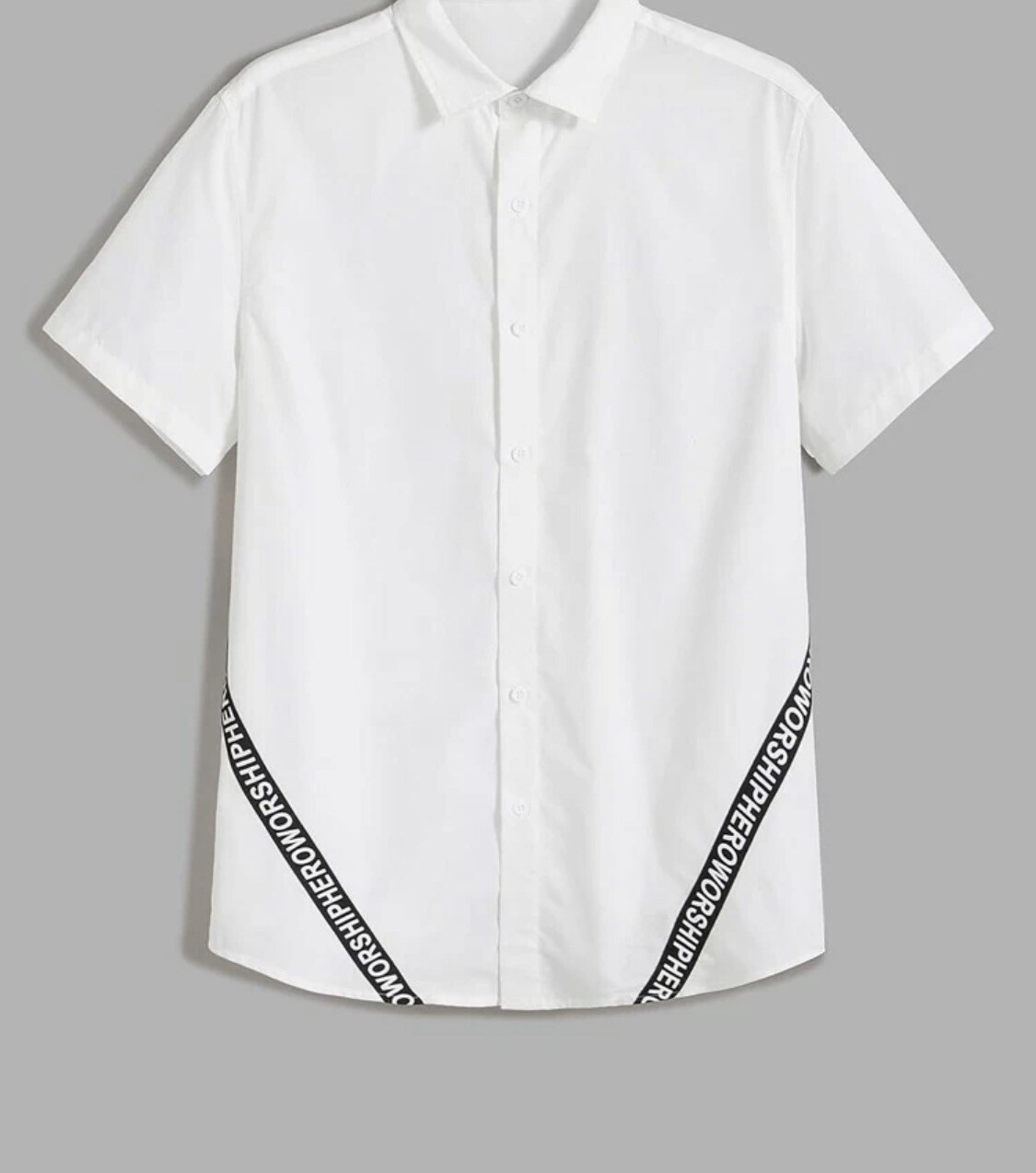Men Contrast Letter Tape Shirt