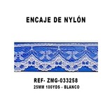 Encaje de Nylón 25MM - 100YDS BLANCO