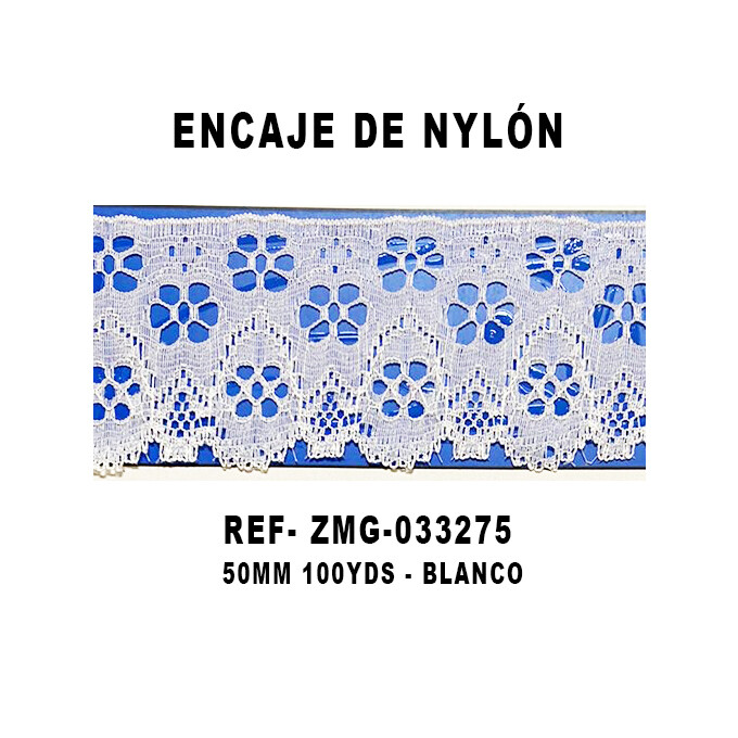 Encaje de Nylón 50MM - 100YDS BLANCO